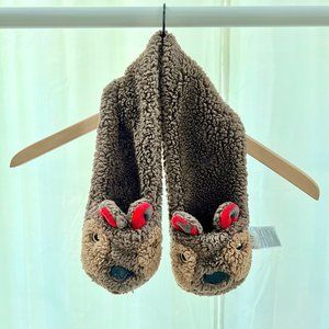 Kids Bear Hand Warmer Sherpa Scarf